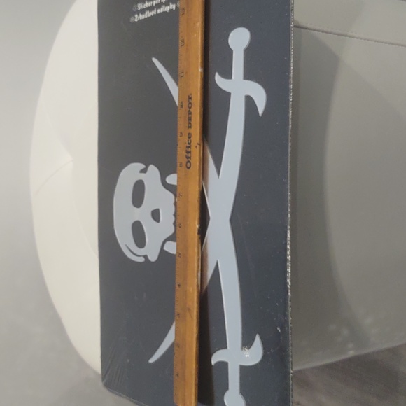 Spiegel sticker mirror reflective skull sword crossbone peel & stick - Picture 6 of 7